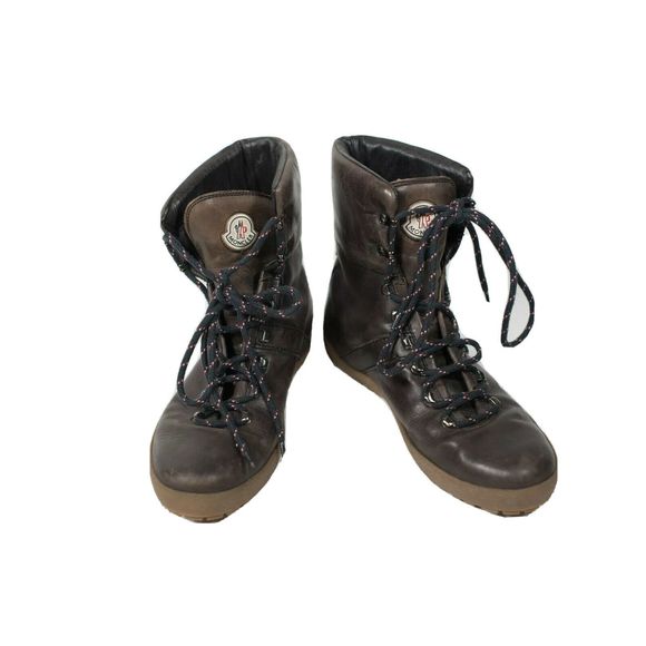Moncler Mens Size 42 Brown Boots Lace Up Leather main image 4